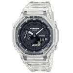 Casio Gents 48.00mm Quartz Watch with Black Digital dial and Clear Plastic/Resin Bracelet Strap GA-2100SKE-7AER