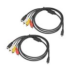 Optimal Shop 5 Feet/1.5M AV Cable for Sony Handycam Mini DV and DVD Camcorders-Black (2 Pack)