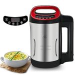 Potlimepan Soup Maker 1.6 L, 6 in 1 Multi-Funcation Soup and Smoothie Maker with Smart Control Panel, Stainless Steel Hot Soup Maker Electric, Makes 2-5 Servings Smart Living for Home Use (Red)