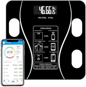 Bluetooth Digital Scale Body Weight Scale,Bathroom Smart Digital Weight Scale Composition Monitor for Body Weight, Fat, BMI, Water, BMR, Muscle Mass (Black)