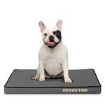 The Dog’s Bed Orthopaedic Dog Bed Small Grey with Black Piping 71x48x5cm, Waterproof Memory Foam Dog Bed