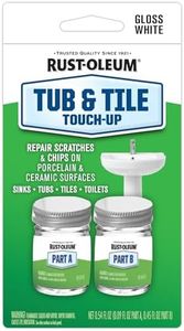 Rust-Oleum Tub & Tile Paint 244166 Specialty Kit Tub and Tile Touch Up, White, 2 Piece Set, 0.45 Oz