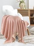 SASHAA WORLD Striped Chevron Throw Blanket | Throw for Sofa, Bedroom & Chair | Blush Pink Throw Blanket | 180 x 130 cm Pack of 1