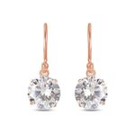 ZAVYA 925 Sterling Silver Cubic Zirconia Solitaire Rose Gold Plating Dangle Earrings | | Gift for Women and Girls | With Certificate of Authenticity and 925 Hallmark