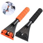 Qoosea 2 Pack Ice Scraper for Car Windshield 10'' Ice Snow Frost Removal Scraper with Foam Handle Durable Ice Scraper for Truck SUV Car Window (Black & Orange)