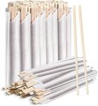 Prestee Bamboo Wooden Chopsticks (50 Pairs) - Individually Wrapped, Disposable and Reusable Smooth Finish Chopsticks for Cooking, Sushi, Japanese, Chinese, Korean Cuisine - Eco-Conscious Bulk Pack