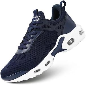 Kapsen Men's Air Running Shoes Lightweight Breathable Walking Shoes Non Slip Fashion Sneakers Mesh Workout Casual Sports Shoes, Dark Blue, 11