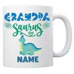 EnvyFone Grandpasaurus Mug/Cup - Personalised Gift for Grandpa - Add Name - Cute Dinosaur Novelty Tea Coffee Ceramic Cup