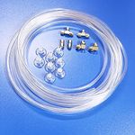 BASE WAVE Aquarium Proof CO2 Tubing(Transparent) Improving Kit (30 Ft CO2 Tubing/w Metal Fitting & Suction Cups)