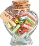 HSXIANG Capsule Letters Message in a Bottle,Happy Pills Notes/Cute Stuff/Message Love Letter Gifts/Birthday Gifts. (Transparent Color 51PCS)