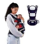 Mobiclinic® Kids, Baby Carrier, Adjustable, 6 in 1, Baby Sling, Moley, Foldable, Zippered Storage Pocket, Bottle Holder, Soft Premium Cotton, 0-36 Months, Newborn to Toddler