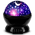 MOKOQI Star Projector Night Lights for Kids, Fun Gifts for 1-4-6-14 Year Old Girl and Boy, Dream Rotating Projection Lamp for Kids Bedroom, Glow in The Dark Stars and Moon for Child Asleep Peacefully