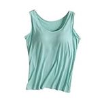 Tank Tops with Built in Bras Padded Women's Tanks & Camis 2024 Shelf Bra Tank Tops Plus Size Camisole Basic T-Shirts HJA