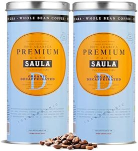 Café Saula grano, Pack 2 botes de 500 gr. Premium Ecológico Descafeinado 100% arábica