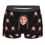 Custom Lover Face Boxers Briefs for Men,Personalized Photo Funny Underwear Shorts,Caleçon de Nouveauté Personnalisé Pour Hommes avec Sous-vêtements Personnalisés de Visage drôle de Photo Cadeau