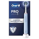 Oral-B Pro 3 Electric Toothbrushes For Adults, 1 Cross Action Toothbrush Head, 3 Modes with Teeth Whitening, 2 Pin UK Plug, 3000, Blue