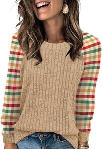 WIHOLL Womens Tops Winter Clothing for Women Long Sleeve Sweaters Fall Clothes Shirts Comfiest Airport Outfits Business Casual Travel Fall Fashion Must Have Plus Size