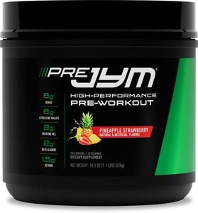 JYM Supplement Science Pre JYM Pineapple Strawberry Pre Workout Powder - BCAAs, Nootropics, Creatine HCI, Citrulline, Beta-Alanine, Betaine, Taurine, Huperzine | | 20 Servings,Pink,PRE20PS300