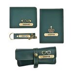 YOUR GIFT STUDIO Customized Leather 4 Pcs Gift Set for Men | Personalised Gift for Husband, Father, Brother and Friend | Customized Birthday Gift for Husband with Name Engrave