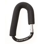 My Buggy Buddy Clip, Hook or Carabiner for Pram/ Stroller/ Pushchair, Foam Coating to Prevent Damage, Can Hold Up To 4 kgs, Black