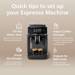 Philips 2200 Coffee Machine – Black Automatic Espresso Maker
