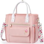 Deluxe Lunch Bag Women - Leakproof Insulated Lunch Box with Waterproof Multi Pocket Removable Strap for Work Picnic (06_Waratah_Blush Pink, Standard 11L)