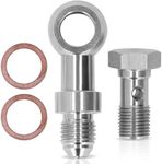 Ymiko Oil Feed Banjo Bolt Kit, M10x1.25mm, Oil Feed Restrictor, 4AN Oil Feed Line Banjo Bolt