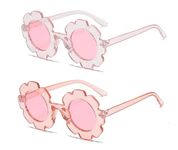 NHCDFA 2Pcs Sunglasses for Kids, Kids Sunglasses for Girls, Kids Goggles for Boys Goggles for Kids Girls Colorful Cat Shape, Suitable for Age 4 to 12 Years (2pcs (pink))