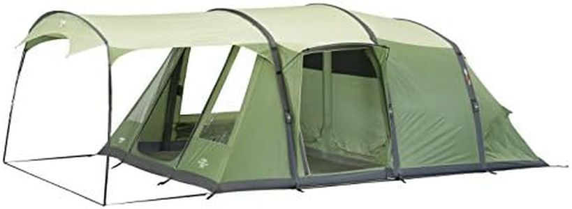 Vango Odyssey Airbeam SC500 Inflatable Tent [Amazon Exclusive], 5 Man Air Tent with Pump, Attached Sun Canopy, Easy Pitch Family Camping, Epsom Green