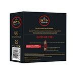 SKYN Intense Feel Condoms Pack of 36 / Skynfeel Latex Free Condoms for Men, Regular Size Condoms, Thin Condoms, Ribbed and Dotted Straight Shape, 53mm Wide