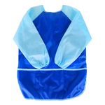 KIMMAX Kids Art Smock 3-7 years old, Children Paint Apron Waterproof Painting Smock Long Sleeve Toddler Play Aprons for Painting, Cooking, Crafts, Clay (Blue(M,100-125cm))