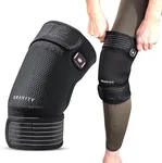 Gravity Heated Knee Brace for Women & Men (Black) - Portable Targeted Heat Therapy Knee Wrap Supports Relief for Pain & Discomfort - Knee Strap with Adjustable Compression & Multiple Heat Settings