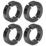 uxcell 4pcs Double Split Clamp-On Shaft Collar for 1-1/2" Shaft, Two-Piece Clamping Collar, 2-3/8" OD, 9/16" Thick, #45 Steel Axle Collar Clamp, Set Screw Style