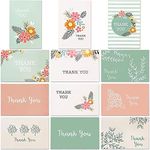 96-Count Thank You Cards with Envelopes, Bulk Box Set Blank Thank You Greeting Notes for Baby and Bridal Shower Graduation Birthday Wedding Party, 12 All Occasion Assorted Floral Designs, 4 x 6 inches