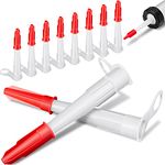 20 Pieces Silicone sealant Nozzles Caulking Tips with Screw Caps, Re-sealable Includes 10 Packs White Caulk Nozzles and 10 Packs Red Nozzle Caps for Bathroom Kitchen Finishing Sealing