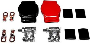 A-Team Performance - Car Auto Battery Terminal Connector Military Spec Batteries Box Top Post Kit — 12 Items — 2x Covers (Red and Black), 4x Copper Lugs and 4x Heat Shrink