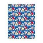 Sonic The Hedgehog 4 Metres Wrapping Paper, Gift Wrap Roll 4metres x 70cm Opened. Sonic The Hedgehog Officially Licensed Product, Responsibly Sourced, FSC Multi-Colour