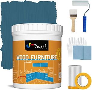DWIL Acrylic Wood Paint for Furniture - Semi-Gloss Paint Suitable for Wood Surface Renovation, Water-Based All match Paint, Non-Toxic & Odorless, Eco-Friendly & Healthy (32OZ, European Blue)