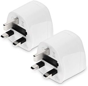 kwmobile 2 Adaptadores de Viaje Tipo G - 2X Adaptador Universal de Enchufe - Conector UK Irlanda Hong Kong - Conectores de enchufes Color Blanco