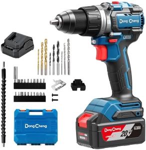 DongCheng 796 in-lbs (90Nm) 20V Brushless Cordless Hammer Drill | 34,500 BPM, 1/2" Metal Chuck, 21+1 Clutch, Anti-Kickback, 3-in-1 Drill Kit with 1*4.0Ah Battery for Concrete & Wood