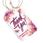 Clickedin Thank You Tags (Set of 100 tags) for Return Gifts Packaging for Gift Bags, Birthday etc