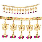 Toran Bandanwar Ganesh Pompom Diwal Door Wall Hanging Traditional Indian Home Office Temple Deepawali Festival Décor Decoration & Gifting Size- 36 inches