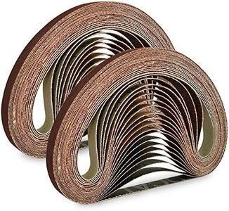 1/2 Inch x 18 Inch Sanding Belts, 8 Each of 60/80/120/180/240 Grits, Belt Sander Tool for Woodworking, Metal Polishing, 40Pack Aluminum Oxide Sanding Belt