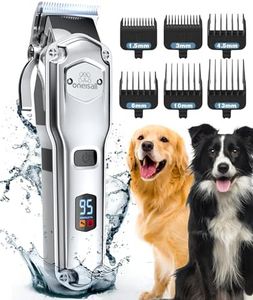 oneisall Dog Clippers for Grooming for Thick Heavy Coats/Low Noise Rechargeable Cordless Pet Shaver with Stainless Steel Blade /Waterproof Dog Shaver for Dogs Pets and Animals