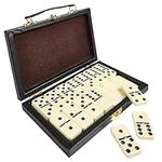 Playbees Premium Double Six Dominoes Set - 28 Classic Tiles in Faux Leather Case - Fun Educational Toy for Kids, Boys, Girls, Classroom Kit, Classic Game Night Party Favors Set, Travel-Friendly