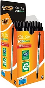 BIC Clic Stic ECOlutions bolígrafos Retráctiles punta media (1,0 mm) - Negro, Caja de 50 unidades (8806871)