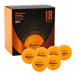 BOOMA Ping Pong Balls | 3-Star 40+ Table Tennis Balls | Premium ABS Training Balls | Highly Durable for Indoor/Outdoor Ping Pong Games, Competitions (Pack of 18, Orange)