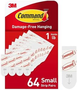 Command Small Refill Adhesive Strips, Damage Free Hanging Wall Adhesive Strips for Small Indoor Wall Hooks, No Tools Removable Adhesive Strips for Living Spaces, 64 White Command Strips (Pack of 1)