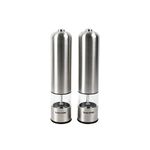 Salter Electric Salt & Pepper Grinder Set - BPA-Free, Spice Mills, One Handed Operation, Battery Powered, 60g Salt Crystals/30g Peppercorns, Brushed Stainless Steel, for Arthritis Hands