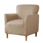 LiveGo Stretch Mid Century Modern Armchair Slipcover 1-Piece Solid Accent Chair Covers with Arms Soft Water Resistance Chair Slipcovers for Living Room Furniture Protector Office Reception Reading